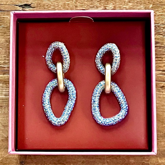 🌺🎉HP🎉🌺 NWT Reyes Crystal Earrings Light Sapphire - Picture 5 of 16
